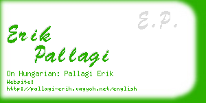 erik pallagi business card